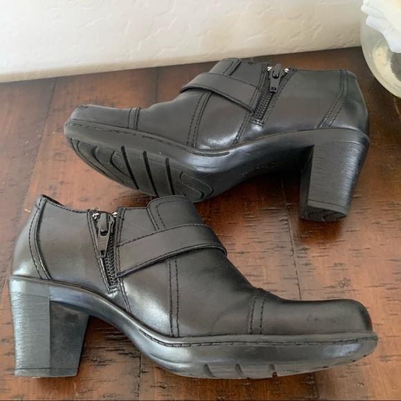 Clarks Shoes - Clarks Black Leather Booties